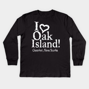 I love Oak Island Kids Long Sleeve T-Shirt